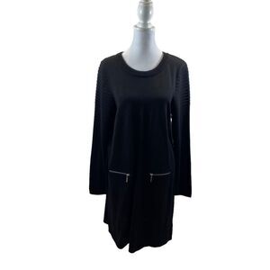 Brand new with tags Tahari Black‎ Merino Wool Long Sleeve Dress Size Large